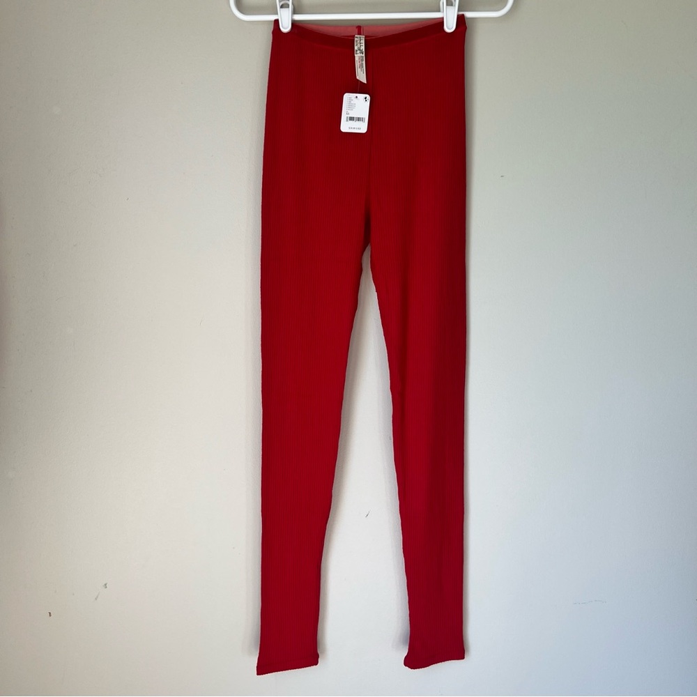 Intimately Free People Red Soft Cozy Leggings Size XS New
